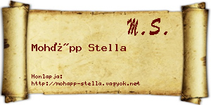 Mohápp Stella névjegykártya